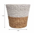 thumbnail image 4 of happimess Toby Contemporary Bohemian Two-Tone Handwoven Water Hyacinth 3.1-Gallon Tapered Round Wicker Waste Basket, White/Natural (Set of 2), 4 of 6