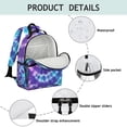 thumbnail image 4 of Purple Blue Tie Dye Pattern Backpack for School,Cute School Bag,Schoolbag with Adjustable Shoulder Straps & Padded Back,15.25"x11.5"x5.25", 4 of 5