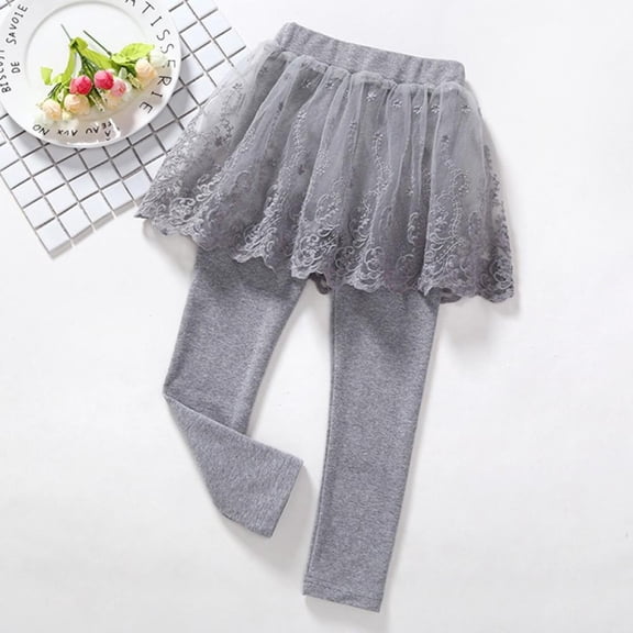 Baywell Cotton Toddler Kids Baby Girls Leggings Lace Princess Skirt-Pants Spring Autumn Children Slim Pant Trousers 1-6 Years