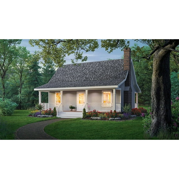 House Plan Gallery - HPG-800 - 800 sq ft -  2 Bedroom - 1 Bath Small House Plans - Single Story Printed Blueprints - Simple to Build (5 Printed Sets)