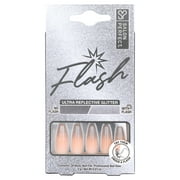 Salon Perfect Artificial Nails, 132 Flash Silver Ombre, File & Glue Included, 30 Nails