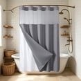 thumbnail image 6 of Waterproof Double Layer Shower Curtain, Waffle Weave Polyester Bath Curtain with Detachable Liner, Reinforced Grommet Top, Machine Washable, Standard Size for Bathtub and Shower Stall, 6 of 6