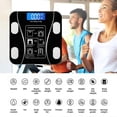 thumbnail image 2 of Báscula de grasa corporal inteligente con conexión Bluetooth, báscula electrónica, analizador de composición corporal, báscula digital para baño, báscula de piso, batería, color negro, 2 of 5