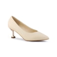 thumbnail image 1 of BLISSFUL STEP Women's Pointed Toe Low Kitten Heels Pumps, 1 of 7