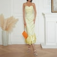 thumbnail image 3 of PENGXIANG Femmes Bretelles Spaghetti Maxi Robe Sans Manches Dos Nu à Volants Coupe Basse Robe Longue Sortir Robes Cami, 3 of 6