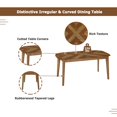 thumbnail image 3 of Atumon 7 Piece Dining Table Set, Wooden Dining Room Set with 6 Chairs, Dining Table Set with Curved Back and Seat for 6, Farmhouse Dining Table Set Furniture for Kitchen Dining Room, Brown, 3 of 10