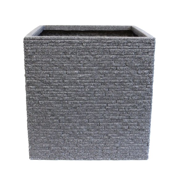 Jardinera cuadrada AGBOX efecto ladrillo gris