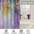 thumbnail image 4 of Purple Floral Colorful Flower Shower Curtain 72x72 Inch Bathroom Curtains Set Home Waterproof Polyester Fabric with Hooks, 4 of 5