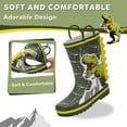 thumbnail image 5 of FUNCOO PLUS Toddler Rubber Rain Boots Kids Waterproof Boots for Boys, Tyrannosaurus Rex, Toddler Size 7, 5 of 6