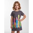 thumbnail image 5 of Trendy Classic Girls Short Sleeve Dress Casual Dress Comfort-Fit Pull-On for Young Girls Age 5-13, 5 of 6