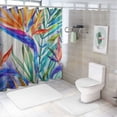 thumbnail image 7 of Orinice Shower Curtain for Bathroom Waterproof Blue Pattern Watercolor Tropical Flowers Palm Leaves Bird Beauty Nature Colorful Exotic Paradise Bath Curtain Polyester Fabric with Hooks  69x72, 7 of 7