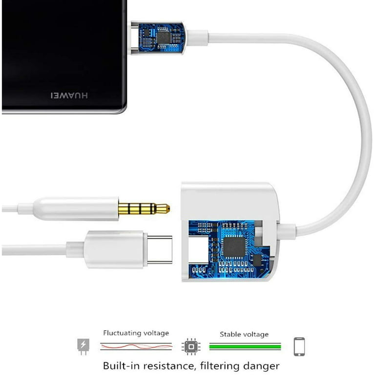 USB C à 3,5 mm pour casque et adaptateur de charge Splitter Type C DAC Aux  PD Charge rapide pour Google Pixel 4 4XL 3 3XL Samsung Galaxy Note 20 S20  S20 +