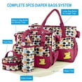 thumbnail image 6 of Moclever Water Resistant Mosaic Oxford Large Diaper Bag with Changing Pad, Multicolor, 5 Piece, 6 of 8