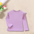 thumbnail image 2 of Ruyang Baby Girls Ruffle Tops Plain Long Sleeve Crewneck Cute Shirt Kids Cotton Thermal Tshirt Solid Soft Basic Tee, 2 of 9