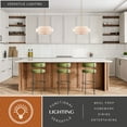 thumbnail image 4 of VAXCEL Brentwood 5-Light Gold Mid-Century Modern Drum Pendant White Fabric Shade, 4 of 12