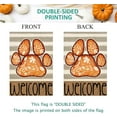 thumbnail image 6 of Fall Leaf Welcome House Flag 28 x 40 Inch Double Sided Dog Paw Grey Stripes Autumn Welcome Harvest Thanksgiving Holiday Large Burlap Flag Seasonal Outside Mailbox Outdoor Decoration, 6 of 6