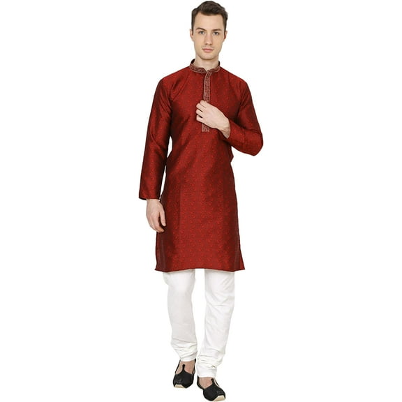 Royal Kurta Men's Jacquard Silk Kurta Pyjama
