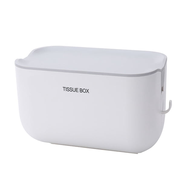 Caja de pañuelos a prueba de agua sin perforación Servilletero montado en la pared Herramienta de almacenamiento de papel para el baño en casa AweSitey HA7659-02B