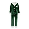 thumbnail image 6 of HNMKIU Christmas Family Pajamas Matching Sets Long Sleeve Sleepwear Cozy Holiday Nightwear for Mom Green，Mom_XXL, 6 of 7