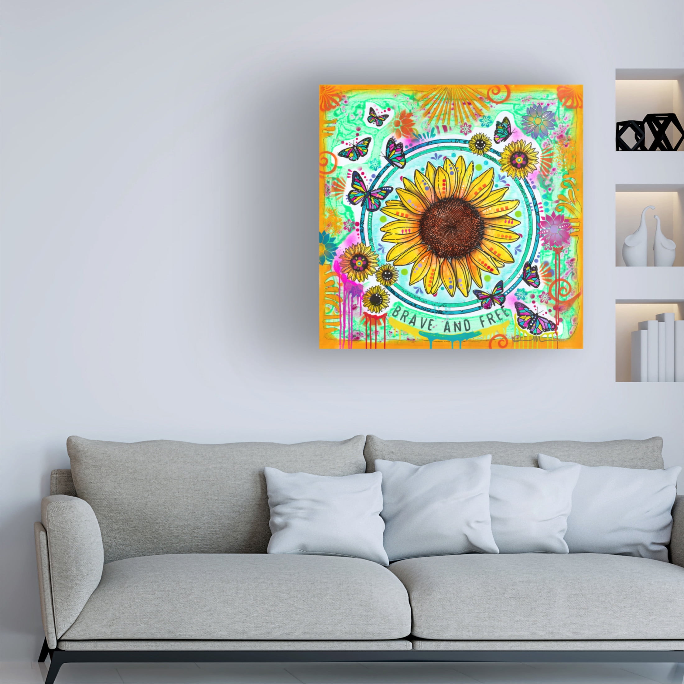 Canvas Wall Art - Dean Russo 'Brave and Free' Wall Art for Living Room, Bedroom, or Office Décor by Trademark Fine Art - 14 x 14 Inches
