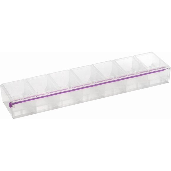 Organisateur de Perles et Conteneurs de Rangement en Plastique pour Artisanat, Boutons, Épingles et Plus, 7 Compartiments Verrouillables, 3TG, Couvercles Transparents