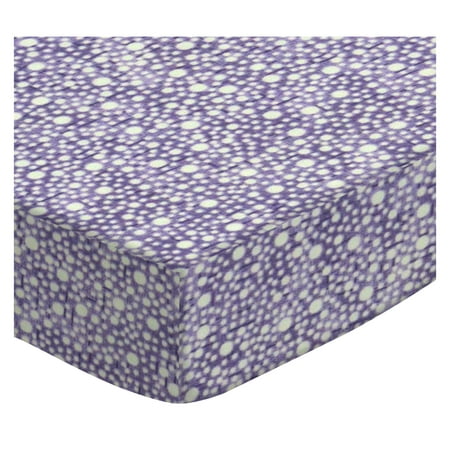 Sheetworld Fitted Portable Mini Crib Sheets Confetti Dots Purple