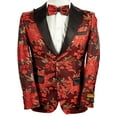 thumbnail image 3 of Mens 2 Button Red & Gold Floral Paisley Tuxedo Blazer By Alberto Nardoni, 3 of 3