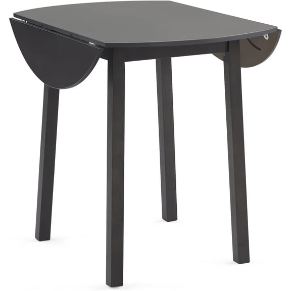 VINGLI 35" Solid Wood Folding Dining Table, Drop Leaf Kichen Dining Room Desk for Small Spaces, Small Kitchen, Expandable Folding Round Table for Home, Apartment,Office, Light Oak