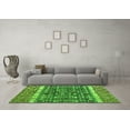 thumbnail image 3 of Ahgly Company Machine Washable Indoor Round Abstract Green Modern Area Rugs, 6' Round, 3 of 4