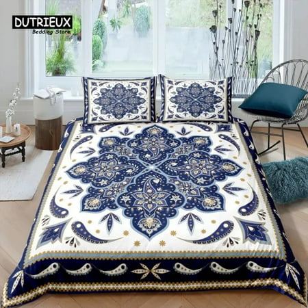 Home Living Luxury 3D Mandala Bedding Set Fatima Duvet Cover Pillowcase and King EU/US/AU/UK Size Comforter Bedding