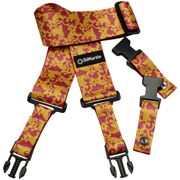 DiMarzio Steve Vai UtoPIA ClipLock 2" Guitar Strap - PINK/GOLD, #DD2252