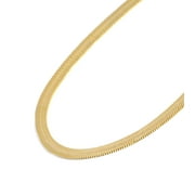Jewelry Atelier Gold Chain Necklace Collection - 14K Solid Yellow Gold Filled Herringbone/Snake Chain Necklaces for Women and Men with Different Sizes (3.2mm or 4.0mm)