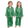 thumbnail image 6 of mgoYE Christmas Pajamas for Family Silk Satin Button Sleepwear Long Sleeve Nightwear 2 Pcs Comfy Loungewear Set, 6 of 6