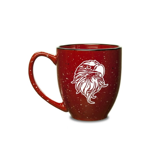 Eagles Head Deep Etched 15 oz Red Bistro Mug