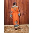 thumbnail image 5 of 2026 New Women's Cotton-Linen Printed Long Dress with Suit Collar, 5 of 6