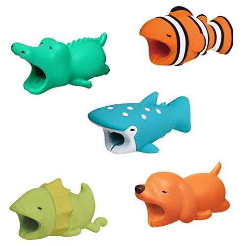 Mookex 5 Pack Cable Bite Cute Animals Cable Bites, Animal Cable Bites