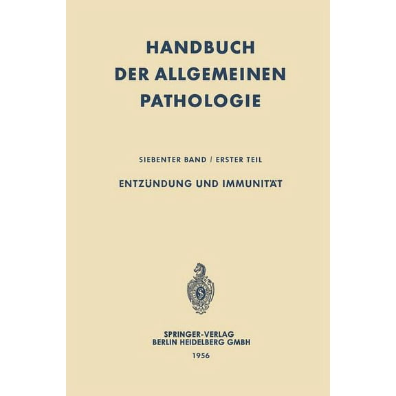 Handbuch Der Allgemeinen Pathologie Entzündung Und Immunität, Book 7, (Paperback)