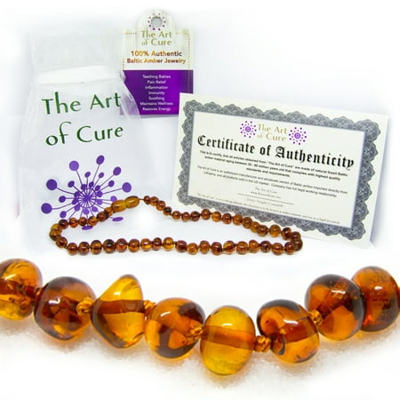 The Art of Cure Original Baltic Amber Necklace- Polished Handmade (Honey) for boy or girl ? 12 - 12.5 Inches (Best Honey For Toddlers)