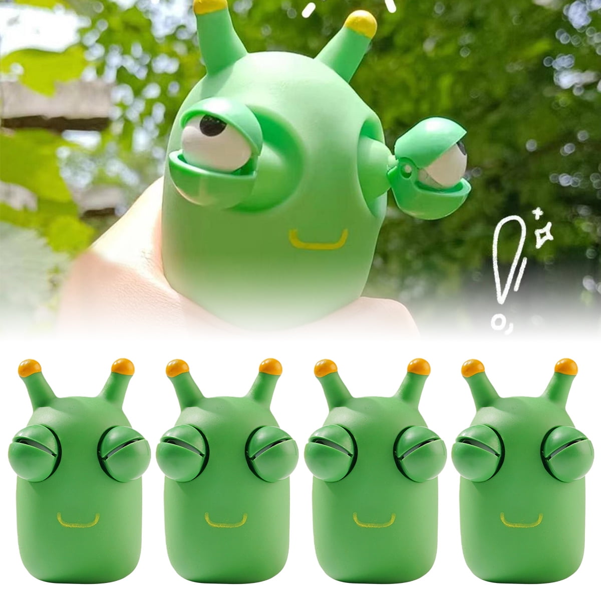Hot Sale Stress Fidget Toys Green Vegetable Bug Eye 5D Eye Caterpillar  Popping Worm Squeeze Toys Funny Grass Worm Pinch Toy - China Toy and Fidget  Toy price