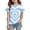 b-225Blue1148, variant on T-Shirts Girls Summer Short Sleeve Heart Print Tee Color Gradient Casual Round Neck Shirt For Girls Trendy Tops
