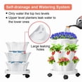 thumbnail image 4 of Gamexcel 3 Tier Stackable Vertical Garden Planter Tower with Wheels, Indoor Outdoor Strawberry Herb and Vegetable Planter, 4 of 7