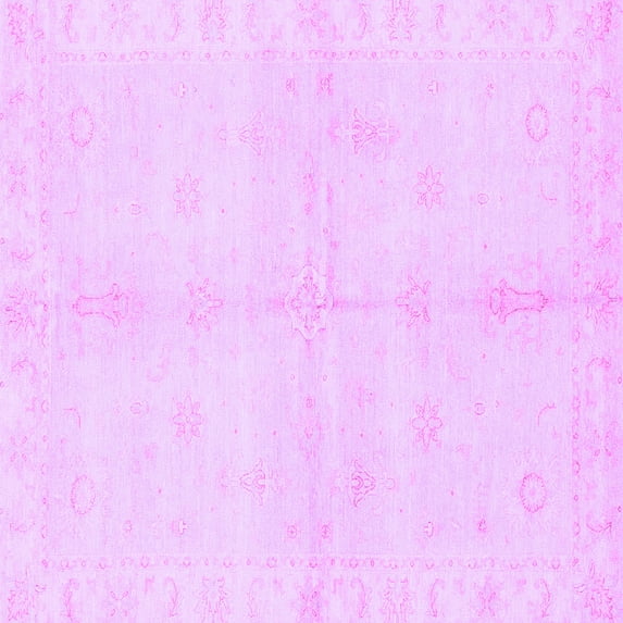 Ahgly Company Indoor Square Abstract Purple Modern Area Rugs, 7' Square