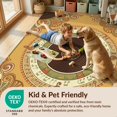 thumbnail image 4 of Design&I 9'x12' Washable Area Rug Giant Skid-Resistant Record Vinyl Circular Theme Covering Ornate Border Music Cd Disc for Great Room, Large Living, 4 of 7