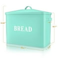 thumbnail image 2 of Bread Box for Kitchen Countertop, Vesteel Metal Bread Bin Holder for Modern Classic Farmhouse, Extra Large & High Capacity Storage Container - 13" x 9.8" x 7.3" - Holds 2+ Loaves, Turquoise, 2 of 7