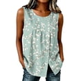 thumbnail image 2 of ClodeEU Women's Floral Print Sleeveless Tank Top, Round Neck Casual Flowy Blouse n-Multicolor,Women's Plus L, 2 of 5