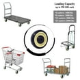 thumbnail image 2 of SY America 5" 2 Pack Polyurethane Stepped and Full Tread Face w/Double Ball Bearing Shopping Cart Wheel with Bolts 500 lbs Total Capacity (5 inches Pack of 2, Dark Blue Beige), 2 of 3