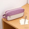 thumbnail image 5 of Nkmbld Large-Capacity Pencil Case Multi-Layer Zippered Pencil Pouch Portable Handheld Pencil Bag, Cute Stationery Organizer for Boys Girls, Purple, 5 of 8