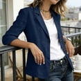 thumbnail image 6 of Warop Fall Cotton Linen Blazer for Women Solid Color Long Sleeve Business Casual Work Jackets with Pocket, 6 of 9