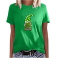 thumbnail image 1 of Blusa informal de manga corta con cuello redondo para mujer con estampado del día de San Patricio Pompotops  hfajkhk126807, 1 of 6