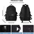 thumbnail image 3 of Bolsa de herramientas Mochila escolar Mochila negra impermeable Mochilas de escuela secundaria para niños y niñas Mochila de viaje ligera Mochila informal Mochilas para portátiles -- Bolígrafo Bolígrafo Bolígrafo de papelería, 3 of 5